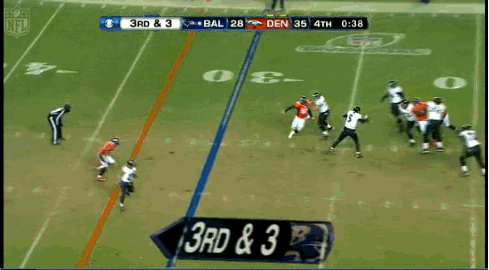 Jacoby Jones hauls in the "Mile High Miracle" in the 2012 NFL divisional playoffs.